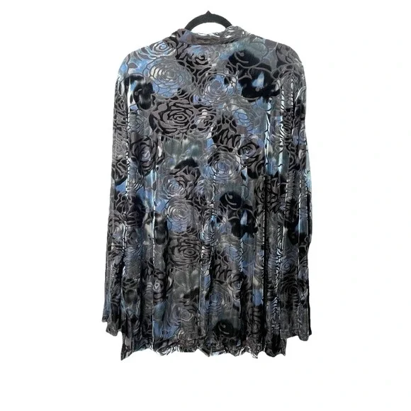 Vintage‎ Notations Velvet Burnout Tunic Top Plus Size 1X - Picture 6 of 12